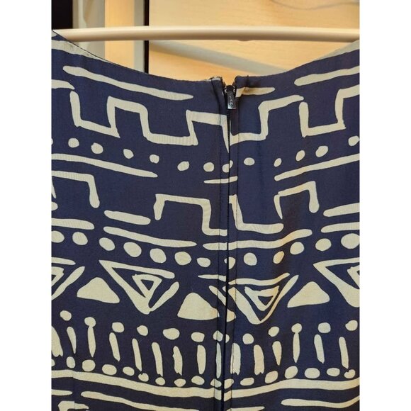 Maggy London Navy & White Lined Long SILK special occasion Dress women's size 14 - Picture 7 of 9